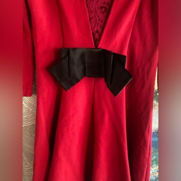 Philipp Plein Women Mini RED Dress  Size S  Bow Black - Picture 9 of 16